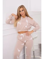 Sada s potlačou pištole béžová