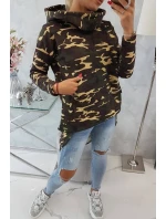 Mikina moro s dlhým chrbtom khaki+hnedá