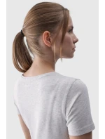 Damski Gładki T-Shirt Z Logo Szary 4F 4FWMM00TTSHF1845-27M