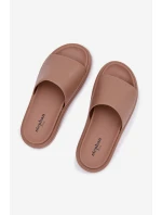 Dámské pantofle na platformě tmavě béžové Tanelisse