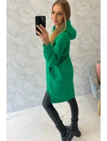 Zateplená mikina s dlhším zadným dielom svetlozelená