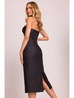 M843 Džínsové midi šaty - grafitové