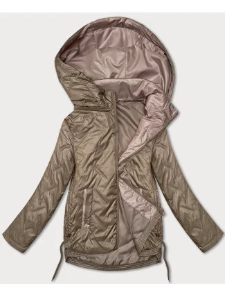 Tmavobéžová tenká prešívaná plus size bunda S'West (B8361-12) Tmavobéžová tenká prešívaná plus size bunda S'West (B8361-12)