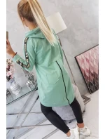 Mikina so zipsom na chrbte tmavo mätová Mikina so zipsom na chrbte tmavo mätová