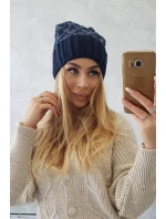 Milano fleecová čiapka K203 navy blue melange+green