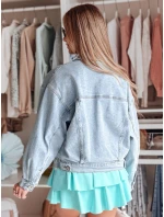 Dámska nadrozmerná džínsová bunda STEFANIA modrá FashionStreet TY4895