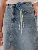 ROSA LOVE modrá maxi sukňa s kvetmi FashionStreet CY0511