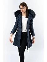 Dámska dlhá prešívaná zimná bunda Dark Blue (7689) Dámska dlhá prešívaná zimná bunda Dark Blue (7689)