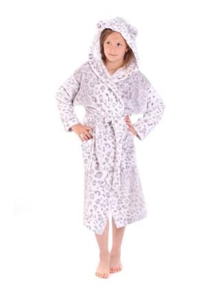 Detský župan irbis s kapucňou 9156 vzorovaný - Vestis Detský župan irbis s kapucňou 9156 vzorovaný - Vestis