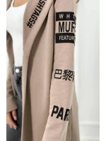 Rukávnik s nápisom tmavo béžová