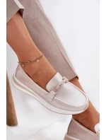 Skórzane Mokasyny Damskie S.Barski GR51-598 Perłowy Róż