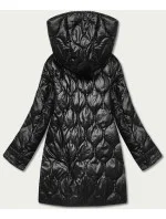 Čierna dámska bunda s ozdobným prešívaním (AG1-J9086)