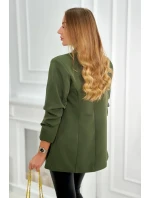 Bunda s klopou elegantný khaki