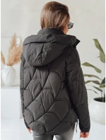 Dámska zimná bunda LOVEWARM krátka prešívaná s kapucňou čierna FashionStreet TY5039