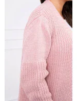 Sveter dlhý kardigan púdrovo ružový