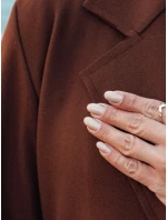 Dámsky dlhý hnedý kabát LINNORE oversize FashionStreet NY0705 Dámsky dlhý hnedý kabát LINNORE oversize FashionStreet NY0705