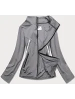 Šedá dámska rozopínacia mikina so stojačikom (20320)