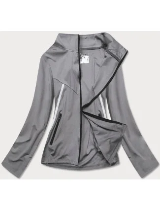 Šedá dámska rozopínacia mikina so stojačikom (20320)