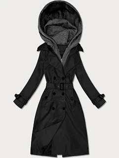 Klasický plášť s odnímateľnou kapucňou Goodlookin black (T2-2252#-1)