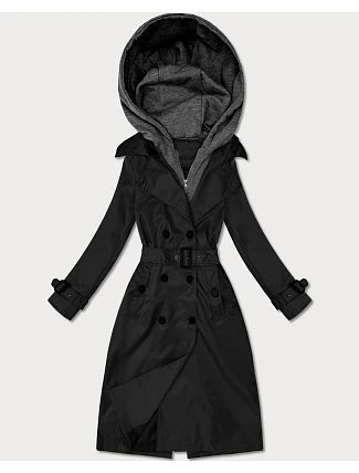 Klasický plášť s odnímateľnou kapucňou Goodlookin black (T2-2252#-1) Klasický plášť s odnímateľnou kapucňou Goodlookin black (T2-2252#-1)