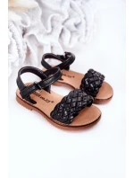 Dziecięce Sandały Z Plecionką Czarne Bailly