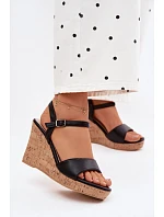 Dámské sandály na platformě Černé Clarabella