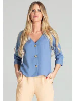 Dámská halenka M699 modrá - Figl