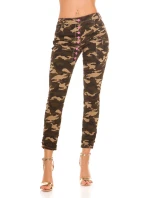 Dámske trendy Army skinnies 0000K600-273A khaki vzor - Koucla