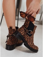 Dámske semišové čižmy s leopardím vzorom FashionStreet ZY1261