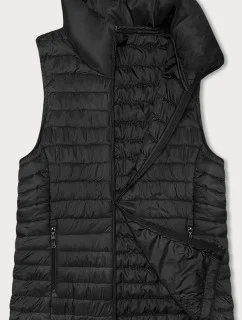 Tenká čierna dámska vesta so stojačikom (16M9072-392)