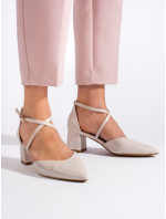 Dámske pohodlné sandále hnedej farby na širokom podpätku