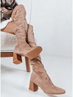 Dámske semišové béžové čižmy FashionStreet ZY1244