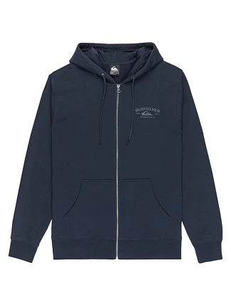 Mikina s kapucňou a zipsom Quiksilver Chest Logo EQYFT05135-KTP0, tmavomodrá, veľkosť M