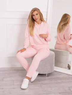 Tepláková súprava s kapucňou púdrovo ružová