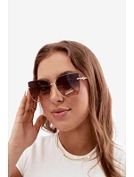 Bezrámové slnečné okuliare typu Cat Eye s UV filtrom 400, hnedé