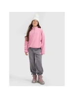 Oversize 4FHrejivý fleece so stojacím golierom dievčatá 4F 4FJRAW25TFLEF441-54S