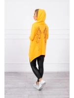 Mikina s potlačou krídiel oranžová neónová