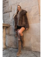 Kožené semišové dámské kozačky s přezkami zateplené Big Star OO274A182 béžové