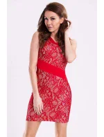 Dámske krajkové šaty EMAMODA červené - Červená / M - YNS Dámske krajkové šaty EMAMODA červené - Červená / M - YNS