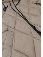 Dámska dlhá zimná bunda s kapucňou Libland beige (7832) Dámska dlhá zimná bunda s kapucňou Libland beige (7832)