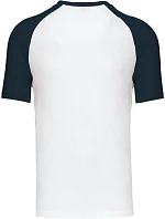 Kariban K 330 Baseballové tričko 20.K330 biele/námornícka modrá