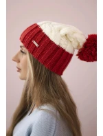 Čiapka Paris fleece K212 ecru+bordeaux