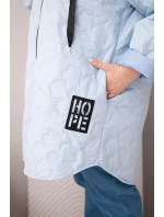 Dámska prešívaná bunda s kapucňou a HOPE Blue Dámska prešívaná bunda s kapucňou a HOPE Blue