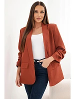 Elegantný sako s klopami, hnedé Elegantný sako s klopami, hnedé