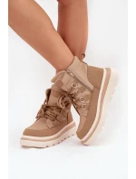 Damskie Botki Trapery Na Platformie Camel Liorae