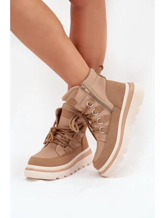 Damskie Botki Trapery Na Platformie Camel Liorae