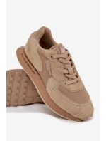 Skórzane Sneakersy Męskie Big Star OO174298 Hi-Poly System Beżowe