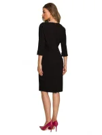 S324 Puzdrové šaty s netopierími rukávmi - čierne S324 Puzdrové šaty s netopierími rukávmi - čierne