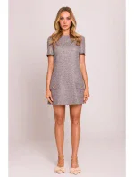 M855 Mini šaty áčkového strihu - grafitové
