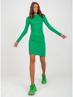 Zelené priliehavé základné pruhované šaty